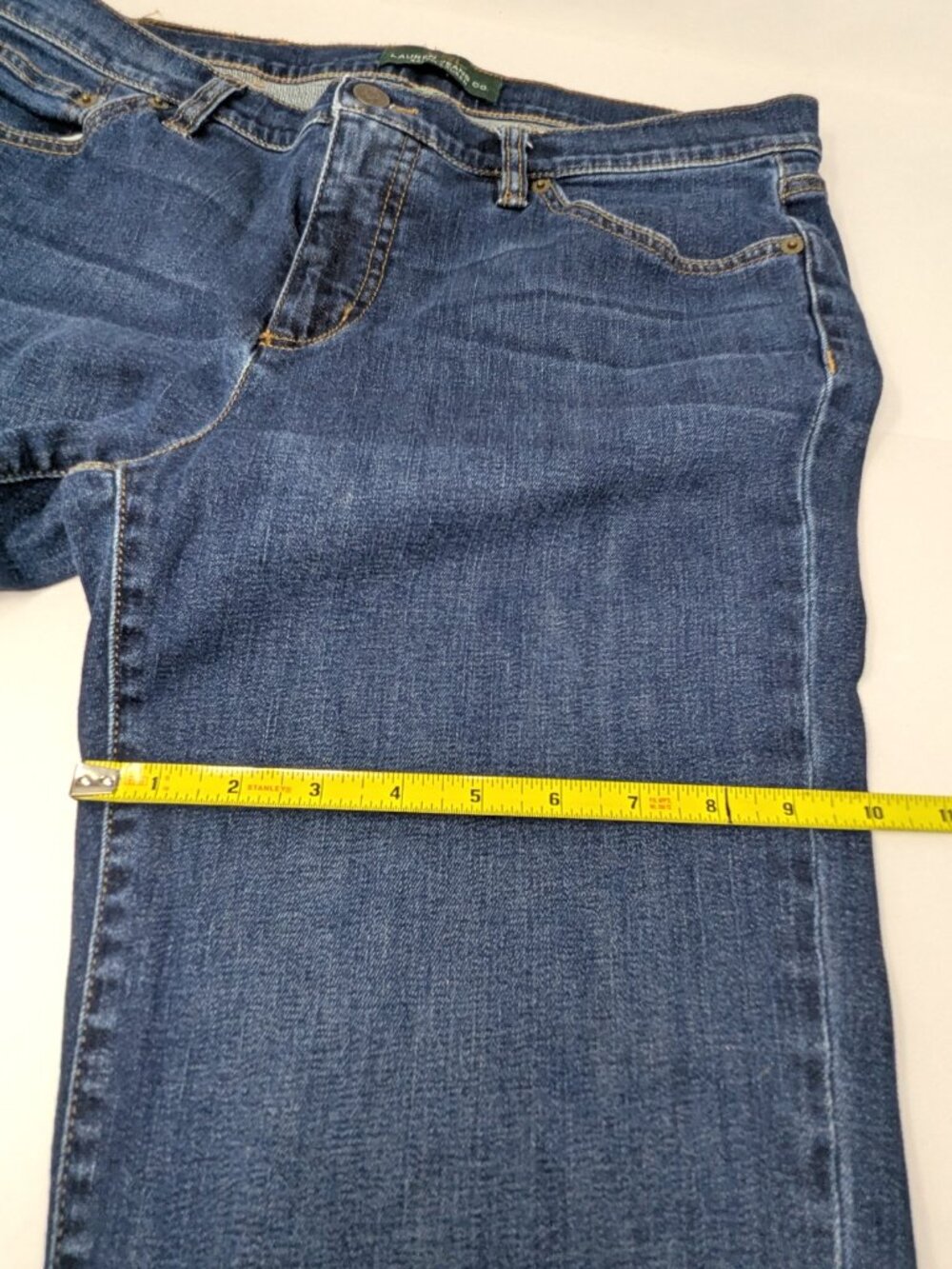 Lauren LRL Jeans Co Womens Size 10 Classic Straight Denim Jeans 32x31 Dark Blue - Picture 7 of 14